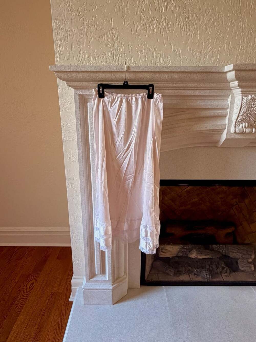 Merville Vintage Pale Pink Lace Trim Half Slip Skirt